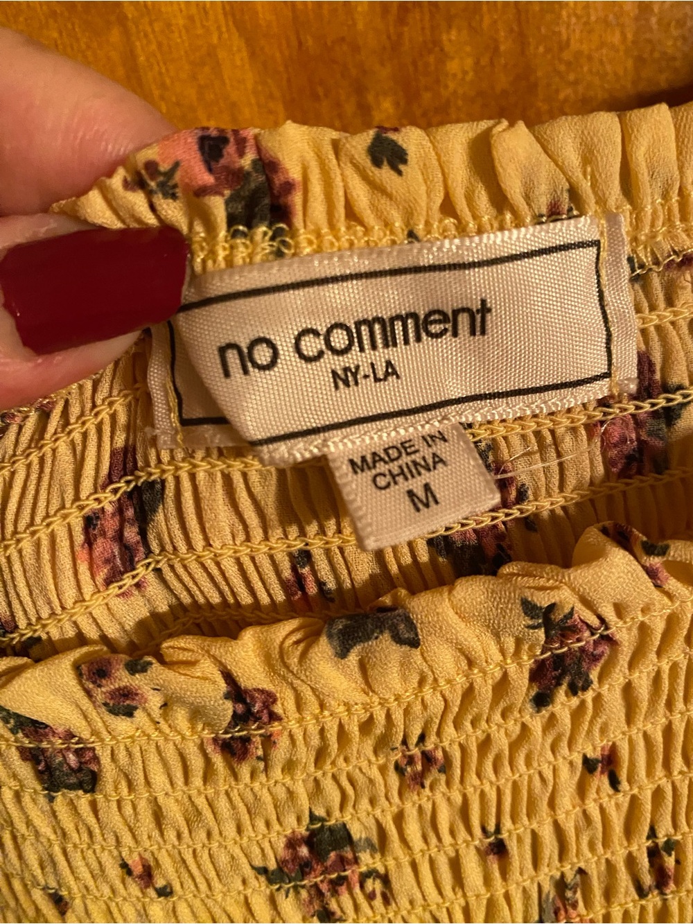 No comment yellow floral mini dress. SZ M - Picture 2 of 2